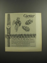 1953 Cartier Watches and Jewelry Ad - A touch of paris for New Spring Fashions - $18.49