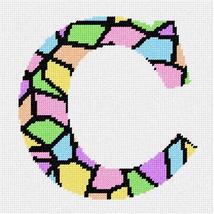 Pepita Needlepoint Canvas: Letter C Stained Glass Pastel, 8&quot; x 8&quot; - £39.31 GBP+