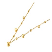 Lokaer 18K Gold Plated Stainless Steel Balls Charm Bracelets Trendy Bohemia Chai - £17.76 GBP