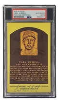 Carl Hubbell Firmado 4x6 New York Giants Recibidor Of Fame Placa Tarjeta - £60.94 GBP