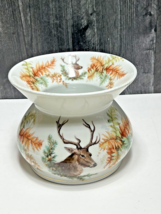 Antique J S Germany Spittoon Cuspidor Handpainted Porcelain Deer Buck Ferns - $163.35