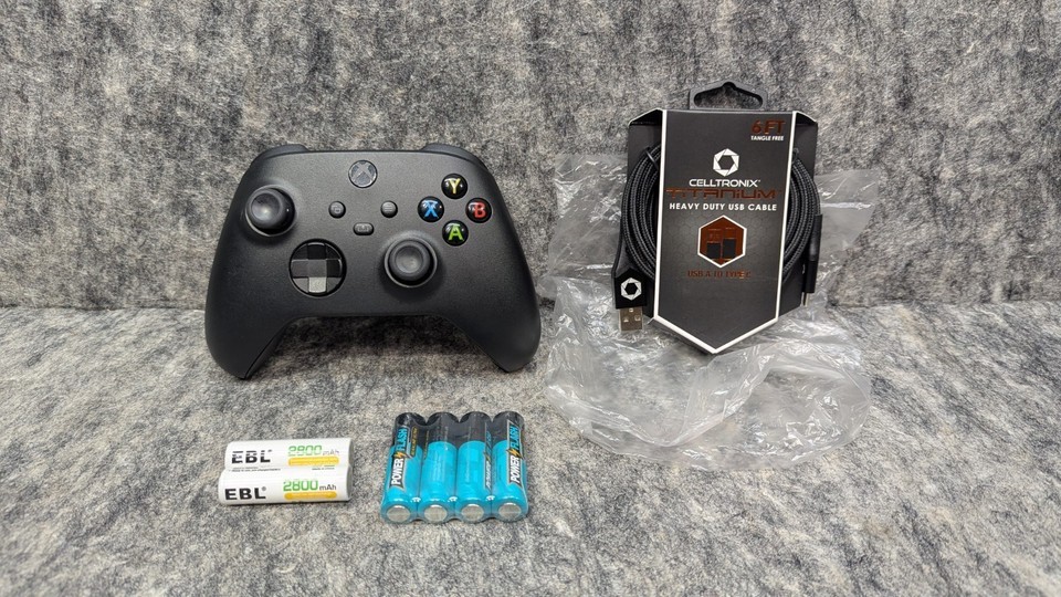 Microsoft Xbox One Series X S Wireless Controller 1914 Black OEM + Batte... - $27.99