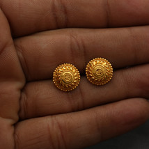 22k Hallmark Shiny Gold 1.2cm Bali Earring Step Daughter Gift Gemstone Jewelry - £488.97 GBP