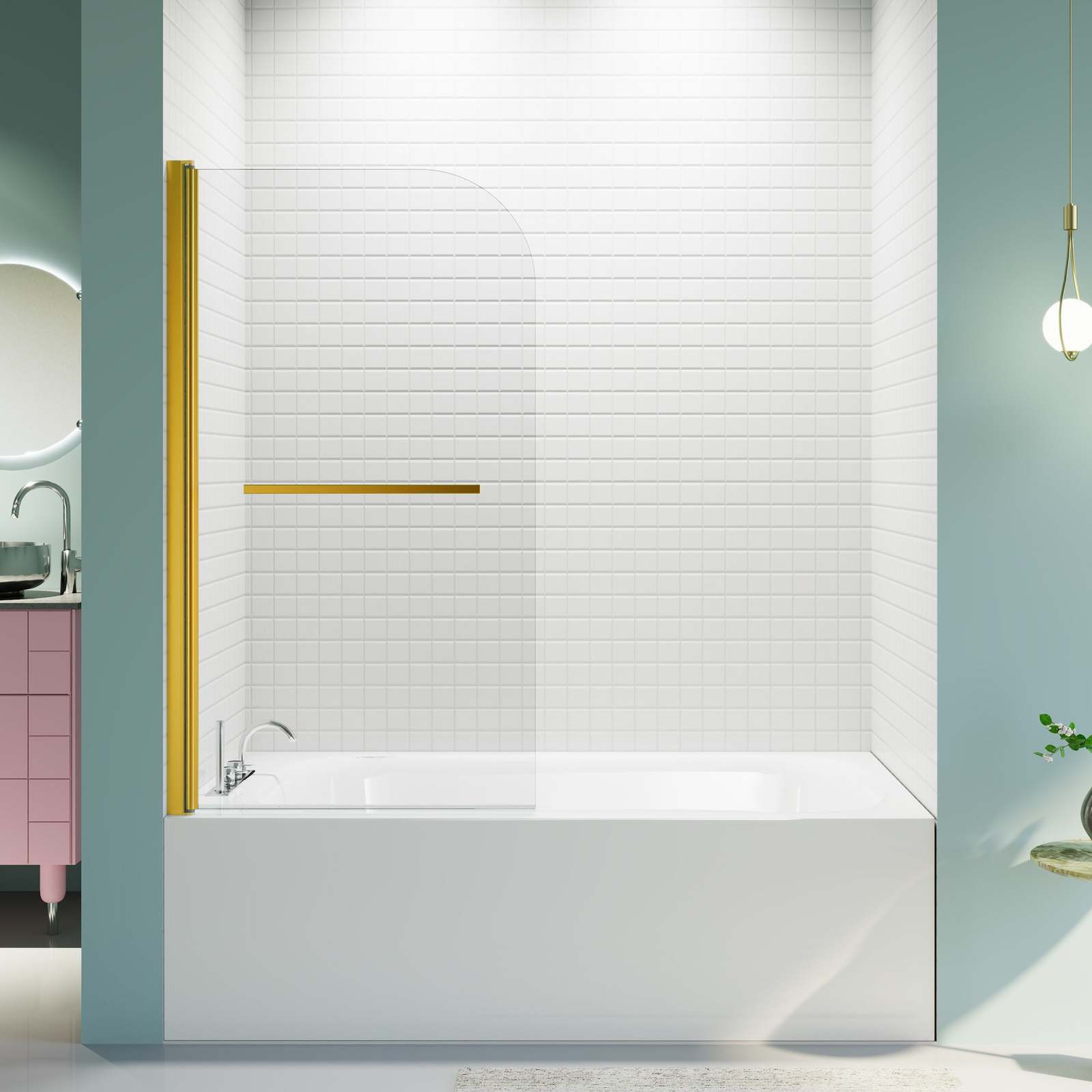 Frameless Shower Door 31x55 Brushed Gold - $235.99