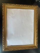 Golden Frame Rectangular Picture Or Paint  8.5"x 10 5/8" fit 6 1/4"x 8  ... - $4.99