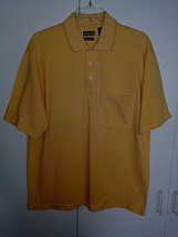 ST. JOHN&#39;S BAY QUICK-DRY MENS SS YELLOW POLO SHIRT-M-POLYESTER/COTTON-NW... - $7.69