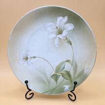 RS Germany Hand Painted White Lily Plate 6" Cabinet Plate Hairline Crack... - $16.78