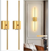 NEW Battery Operated Wall Sconces set of 2 Wireless Rechargeable Gold w/... - $83.29