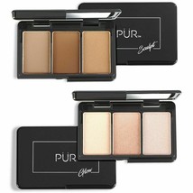 Pur Cosmetics Sculpt &amp; Glow Highlighter &amp; Contour Palette Quick Pro On The Go - £10.19 GBP