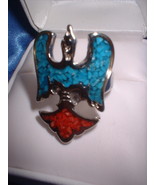 Ladies Turquoise &amp; Coral &quot;Peyote Bird&quot; Ring  NIB - $19.20 CAD