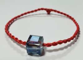 Red String Good Luck And Fortune Bracelet Kabbalah And Blue Austrian Crystal - £6.97 GBP