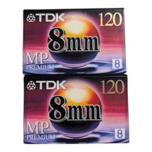 Brand New Sealed Lot of 2 TDK Hi8 Video Cassette Tapes Camcorder MP 120 min - £7.41 GBP