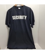 SECURITY T-SHIRT BLACK FRONT AND BACK STAFF SHIRT LARGE 100% COTTON WHIT... - $10.29