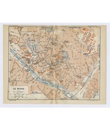 1926 ORIGINAL VINTAGE CITY MAP OF LE MANS / PAYS DE LA LOIRE / FRANCE - £17.19 GBP