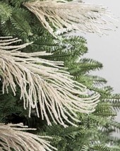 BEADED FEATHERS SILVER PICKS SET OF 12 CHRISTMAS TREE DECORATION HANDCRA... - $237.59