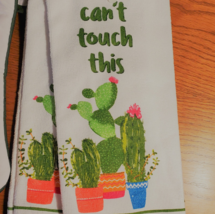 Cactus theme Kitchen Towels, Can't Touch This, Set of 2, Succulents image 3