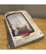 Beacon Looms Vtg Blue Lace Gianna 5 pc Curtain Set 80x84” Panels Valance - $39.59