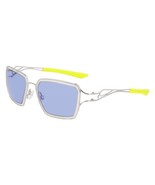 New Nike VEIL PRISM EV-24049 041 Silver &amp; Neon Sunglasses with Blue Lenses - $2,004.64 MXN