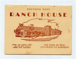 Ranch House Souvenir Menu Canon City Colorado 1950&#39;s Ethel &amp; Lester Long  - £30.16 GBP