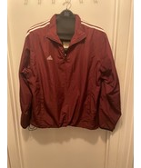 Adidas Burgundy ClimaProof Wind Pullover Men&#39;s 1/4 Zipper Jacket  Size 2XL - $44.55
