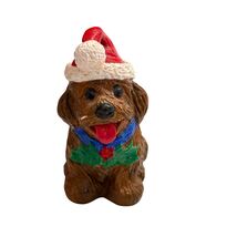 Yorkshire Terrier Christmas Ornament Handpainted Resin 3&quot; Tall 90s Holid... - €4,15 EUR