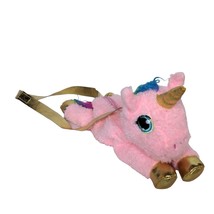 Magic Time International Pink Unicorn Purse Rainbow Plush Stuffed Animal 13&quot; - £17.40 GBP