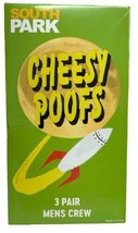 South Park &quot;Cheesy Poofs&quot; 3 Pair Men&#39;s Crew Socks Fits Sock Size 10-13/New  - $10.85