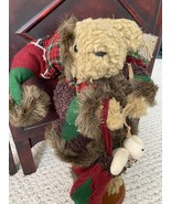 teddy bear Santa plush Table top Christmas decoration 16&quot; - £51.36 GBP