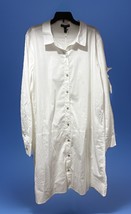 NEW Eileen Fisher Organic Crisp Cotton  Long Sleeve Shirtdress White Sz M - $74.99