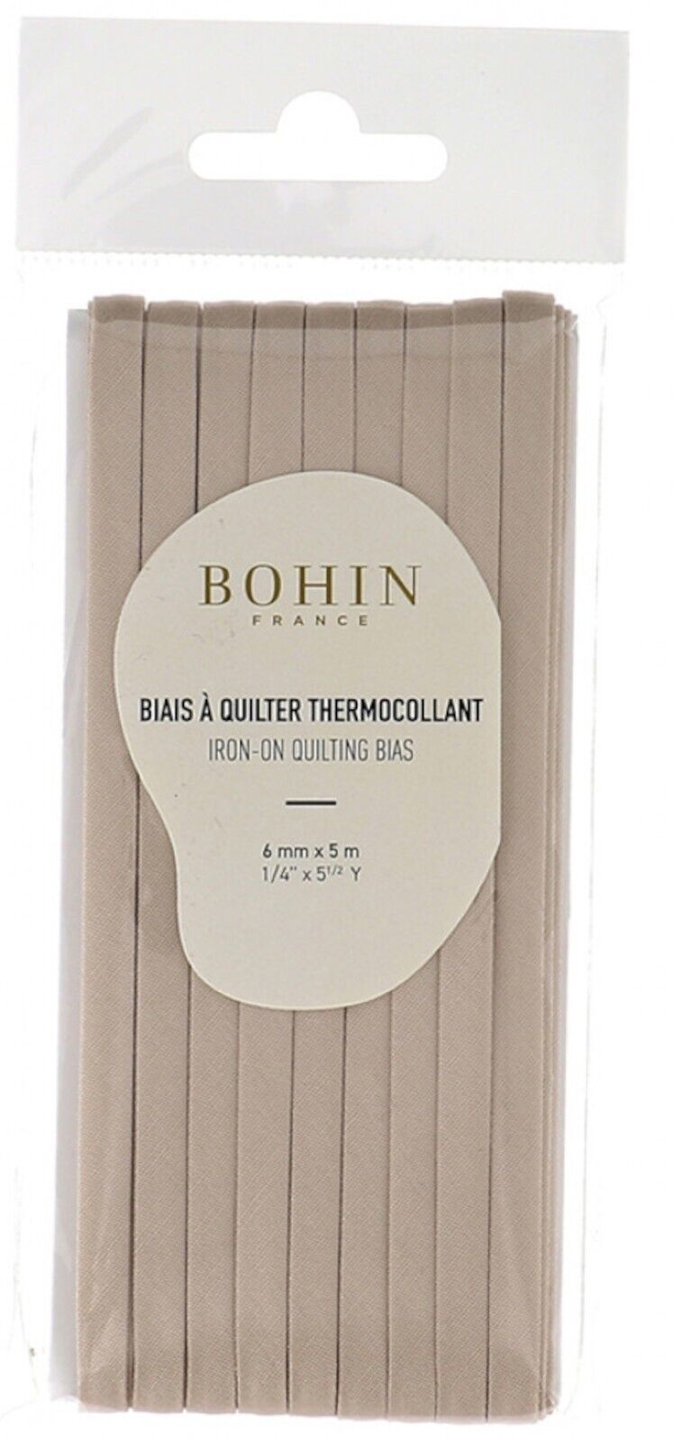 BOHIN Iron On Quilting Bias Tape 1/4in x 5-1/2yds Beige - $14.95
