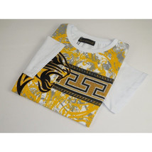 Men LAVERITA European Fashion Crew Shirt Short Sleeve Lion Medallion 93324 White image 6