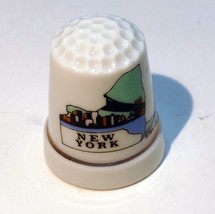 Porcelain New York Brooklyn Bridge Souvenir Thimble - $19.14