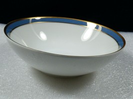 Thomas Germany Helsinki porcelain Blue &amp; Gold fruit bowl 4.75&quot; - $27.72