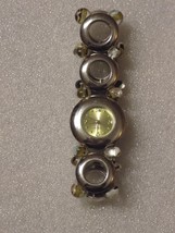 Stainless Steel Quartz/Glass Beaded Women&#39;s Wrist Watch 8.5&quot; Handmade - £18.55 GBP