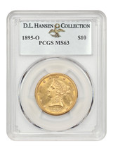 1895-O $10 PCGS MS63 ex: D.L. Hansen - £7,814.37 GBP