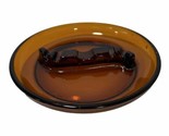Amber Ashtray Brown Glass Thick Heavy Round 8” Cigar Burnt Orange Vtg - £15.53 GBP