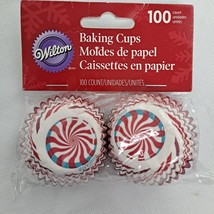 Wilton Baking Cups Peppermint Mini Muffins Cupcakes 100 Count - $7.92