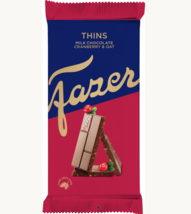 Fazer Thins Milk chocolate Cranberry &amp; Oat bars 95g (set of eight) - $74.24