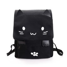 Women Cute Cat Backpack Canvas Kawaii Backpa School Bag for Student Teenagers Lo - £118.27 GBP