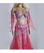 Pink Crystal Belly Dance Costume: Goddess Burlesque Gown - $10,450.03 MXN