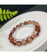 Red Agate Beaded Bracelet 10mm with South Red Agate Hamburger Bead - $79.99