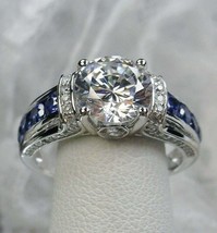 2.80Ct Round Cut White Moissanite 925 Sterling Silver Engagement Ring Size 9.5 - £120.84 GBP