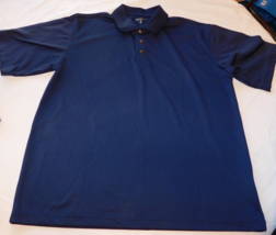 Pebble Beach Men&#39;s Short Sleeve Polo Shirt Size L large Navy Blue polyester GUC - £23.34 GBP
