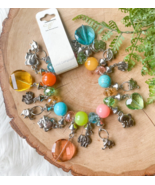 W Stones &amp; Beads Charm Bead Bracelet Semi Precious Elephant Turquoise Ch... - $309.62 MXN