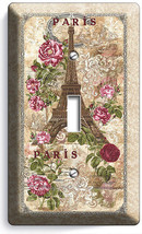 Paris Eiffel Tower Roses Vitage Post Card 1 Gang Light Switch Wall Plates Decor - £8.75 GBP