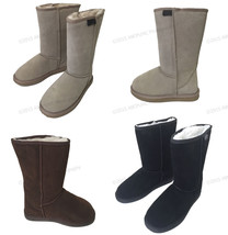 Women's Winter Boots Fashion Suede 10" Mid Calf Shearling Warm Fur Shoes... - $20.76