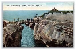 Sunset Cliffs Rustic Bridge San Diego California CA UNP DB Postcard Z9 - £3.91 GBP