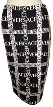 Versace Logo Monogram Logomania Stretchy Dress 40 Tube Skirt Size fits Most - $980.00