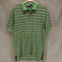 Vintage Polo Ralph Lauren Green Striped Polo Shirt Men’s Size Large - £7.83 GBP