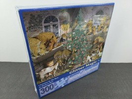Bits And Pieces Christmas In The Barn Behr Glitter Magic 300 Pc Puzzle G... - $24.74
